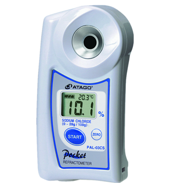 ATAGO(愛拓)便攜式數(shù)顯氯化鈉折射計/Nacl濃度計 PAL-03CS氯化鈉濃度計(雙標(biāo)度)