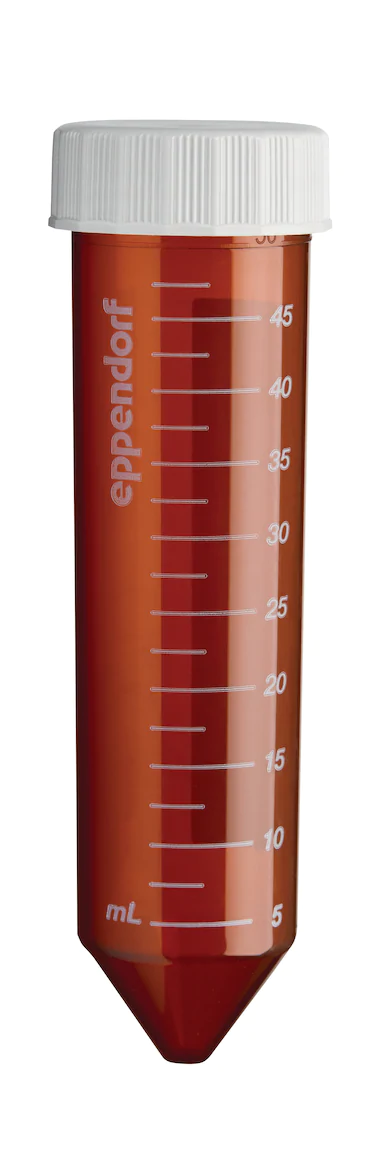 艾本德Eppendorf Conical Tubes, 50 mL, 無菌、無熱原, 無RNase和DNase, 無DNA, 琥珀色（光保護）, 200 個 (8 包 × 25 個)