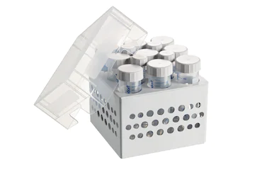 艾本德儲(chǔ)存盒 3 × 3, 可放置 9  個(gè) 50  mL 試管和 4  個(gè) 15  mL 試管，2  件，高 127  mm，5  英寸，聚丙烯材料，可耐受最低 -86  °C，高溫高壓滅菌，帶蓋子