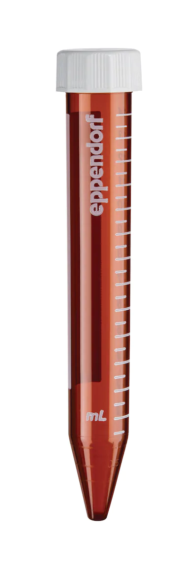 艾本德Eppendorf Conical Tubes, 15 mL, 無菌、無熱原, 無RNase和DNase, 無DNA, 琥珀色（光保護）, 200 個 (4 包 × 50 個)貨號 003012